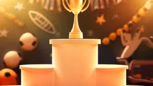 décor podium trophée-Thème sport - décor podium trophée - Thème sport