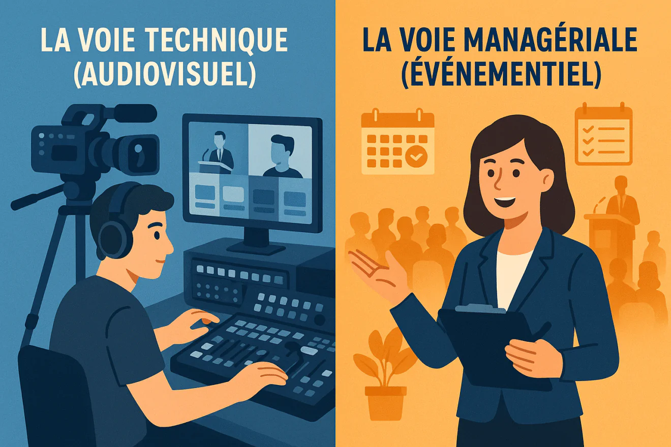 La voie technique (audiovisuel) ou managériale (événementiel)