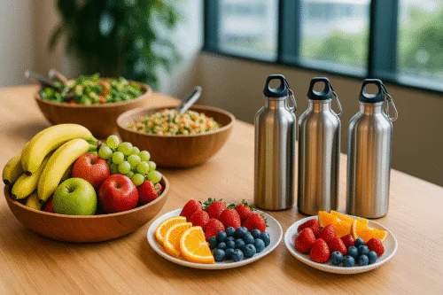 Buffet de fruits et salades fraiches