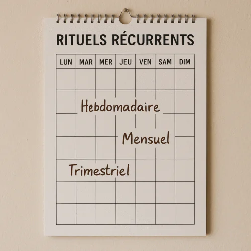 Calendrier des rituels d’équipe