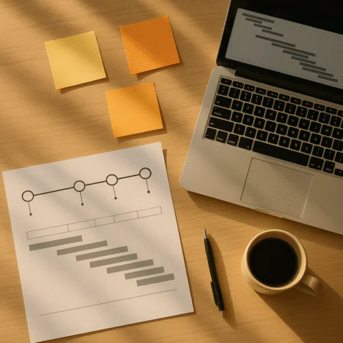 Espace de travail ensoleille et organise