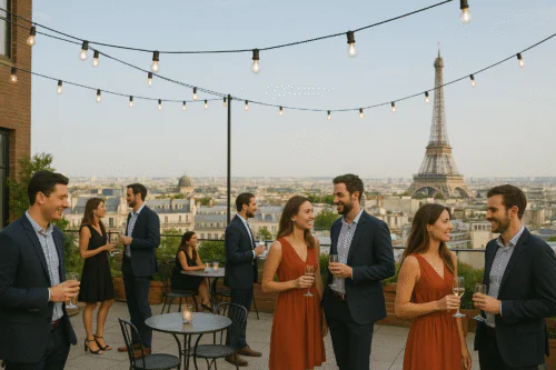 Rooftop Soiree avec Vue sur la Tour Eiffel