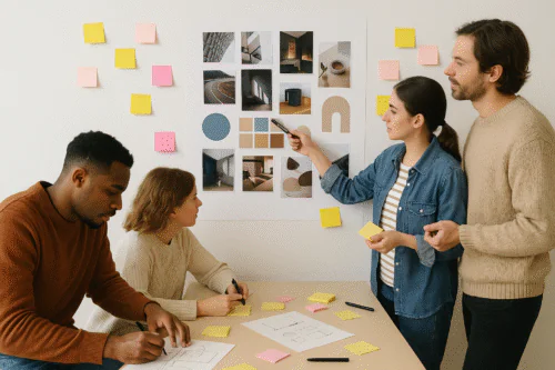 Atelier creatif avec tableau dinspiration