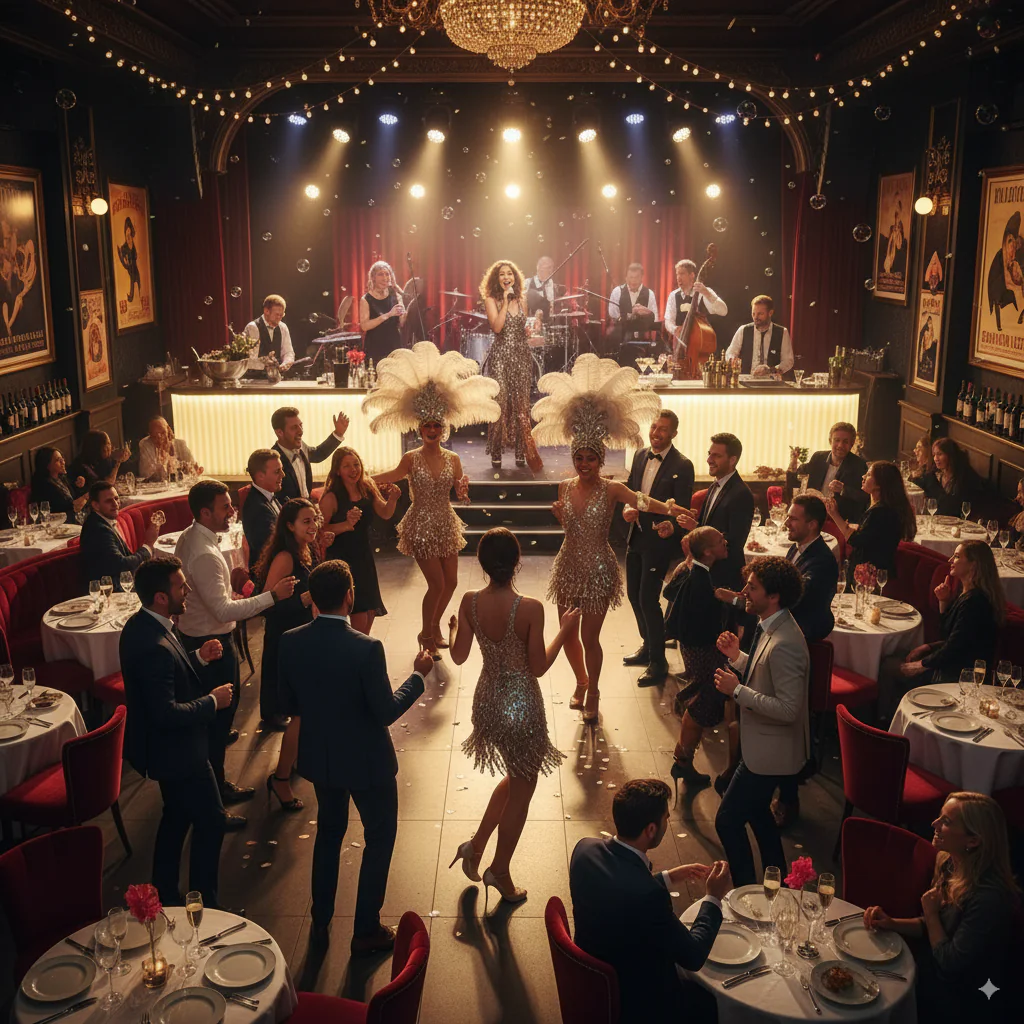 soirée d'entreprise dans un cabaret