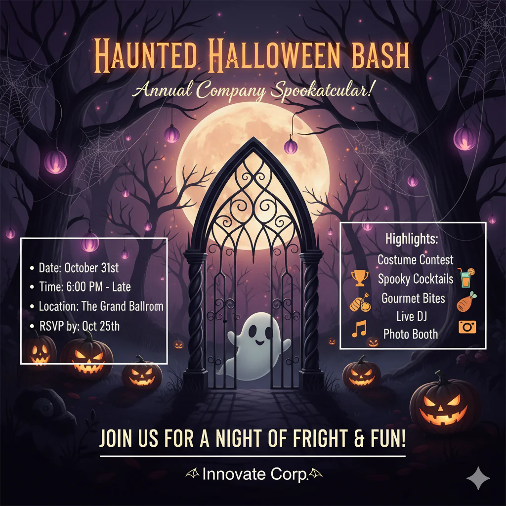 campagne de communication pour un événement d'entreprise sur le thème d'Halloween
