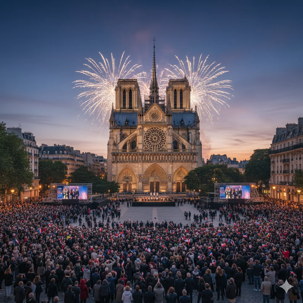 cérémonies de réouverture de la cathédrale Notre Dame