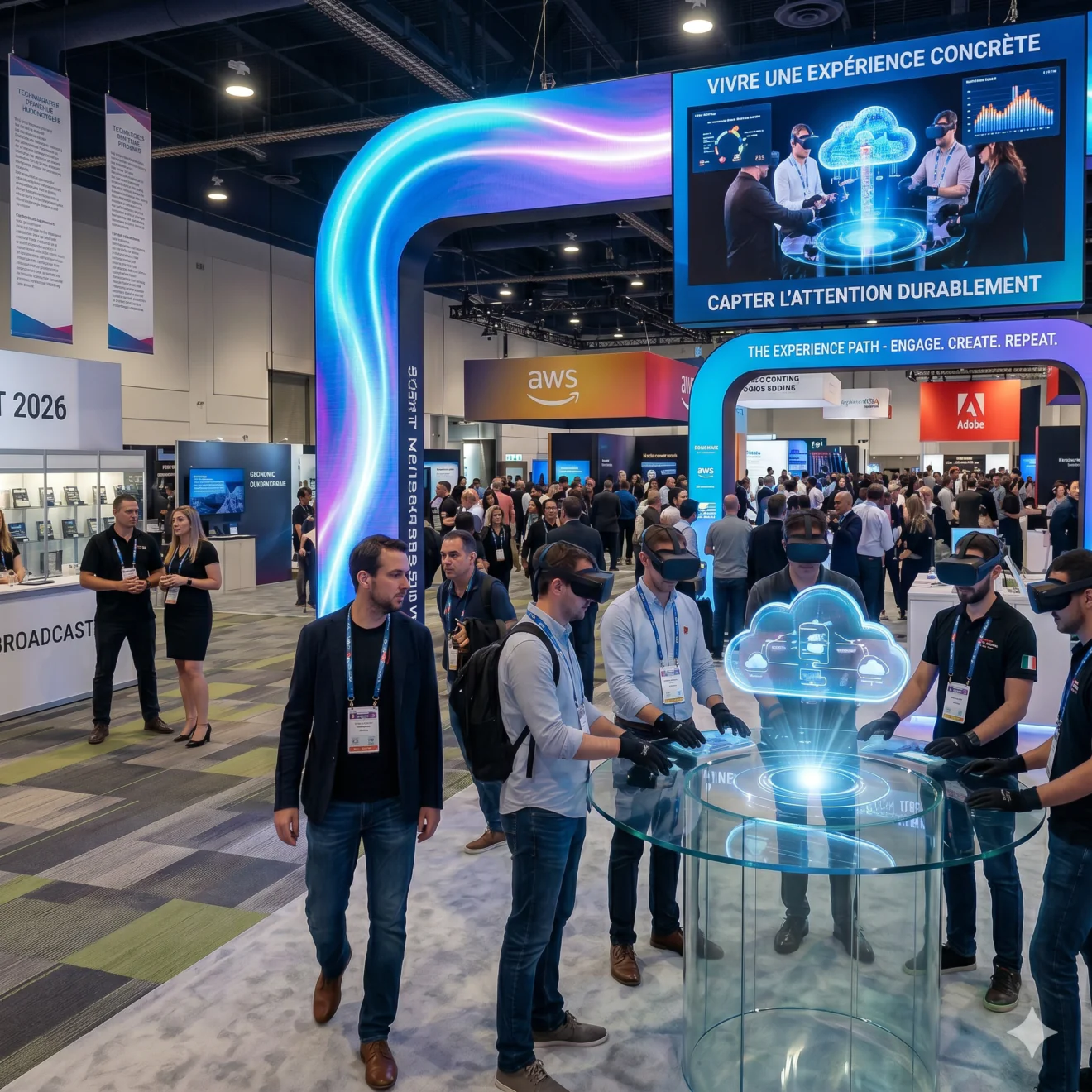 Le mix entre ateliers techniques (AWS), décor futuriste (Dell) et design produit "instagrammable"