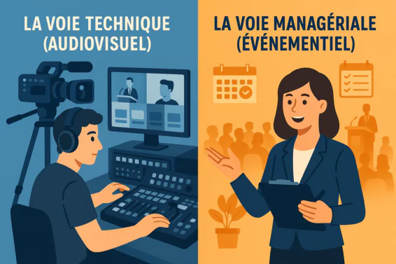 La voie technique (audiovisuel) ou managériale (événementiel)